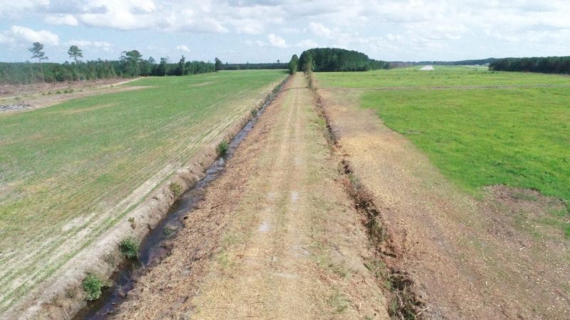 Plymouth Airport — silt fence and graded ditchbank