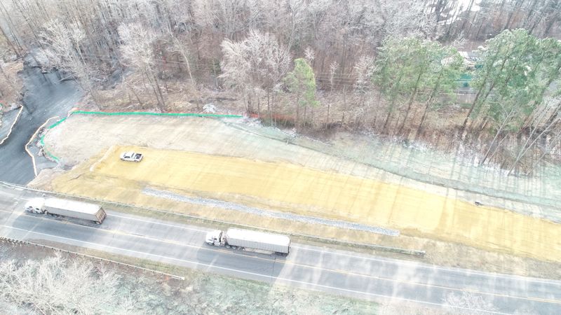 NC-11 corridor stone construction entrance and traffic