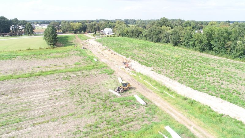 South Mills Landing South — utility installation phase on site