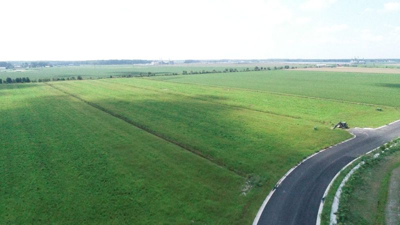 Stockbridge subdivision — finished roadway and stabilized ground